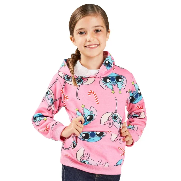Toddler Girls’ Licensed Stitch Long Sleeve Holiday Hoodie