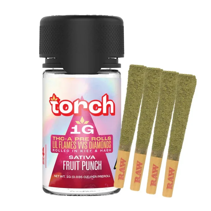 Torch Lil Flames VVS Diamond THCA “Dog Walker” 1g Pre Rolls – 4 Count (4g Total)