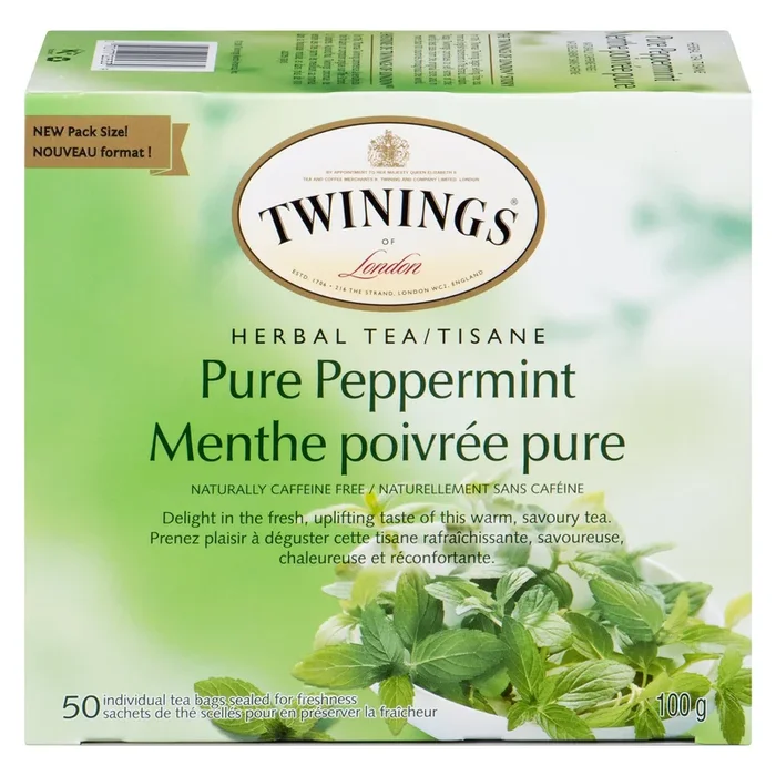 Twinings of London Herbal Tea, Pure Peppermint, 50-Tea Bags