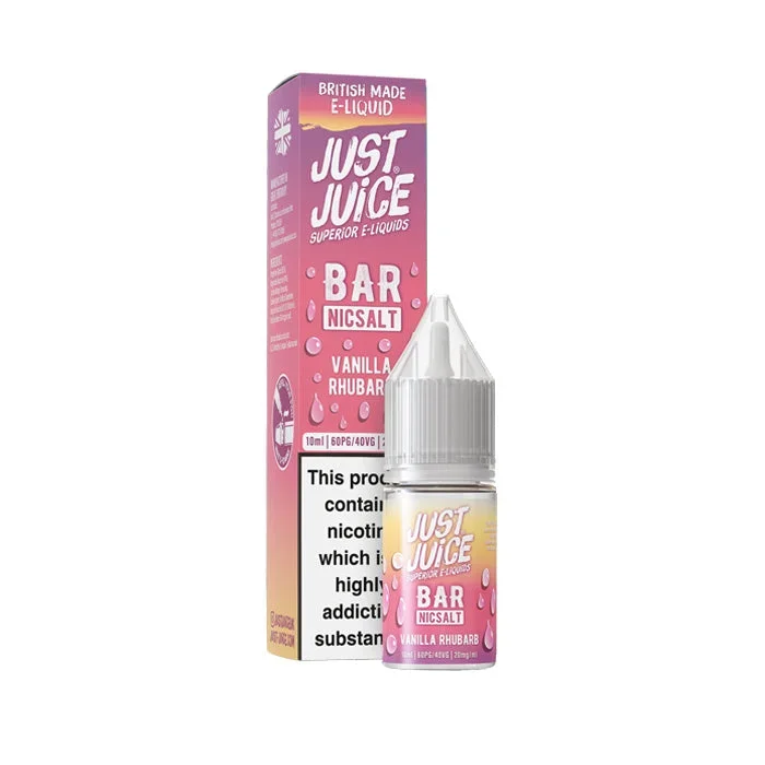 Vanilla Rhubarb 10ml Nic Salt E-Liquid by Just Juice Bar Salt
