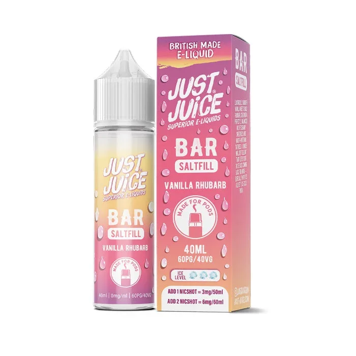 Vanilla Rhubarb 40ml Saltfill E-Liquid by Just Juice Bar