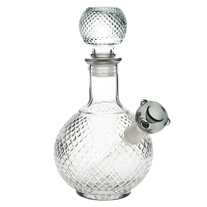 Vintage Decanter Cruet Style Glass Water Pipe w/ Cap – 7.5″