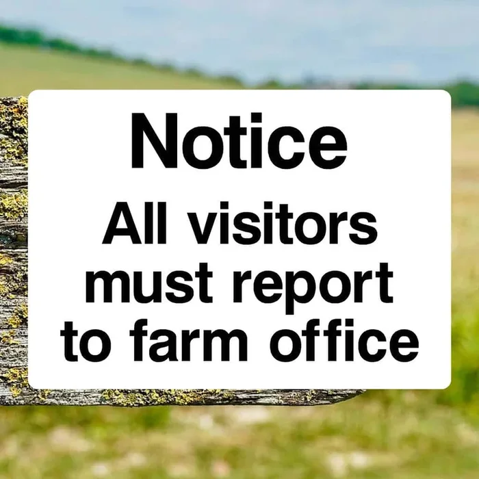 Visitors Report Farm Sign