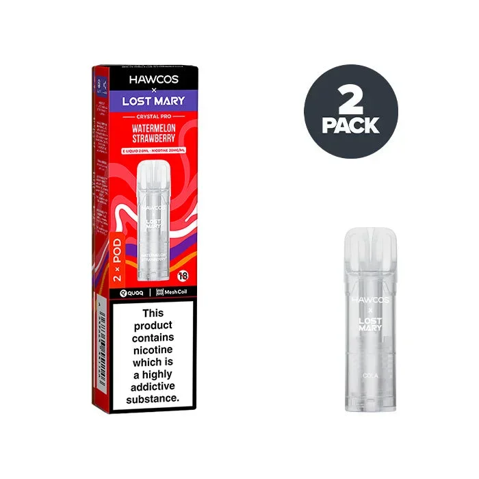 Watermelon Strawberry Hawcos X Lost Mary Crystal Pro Prefilled Pods