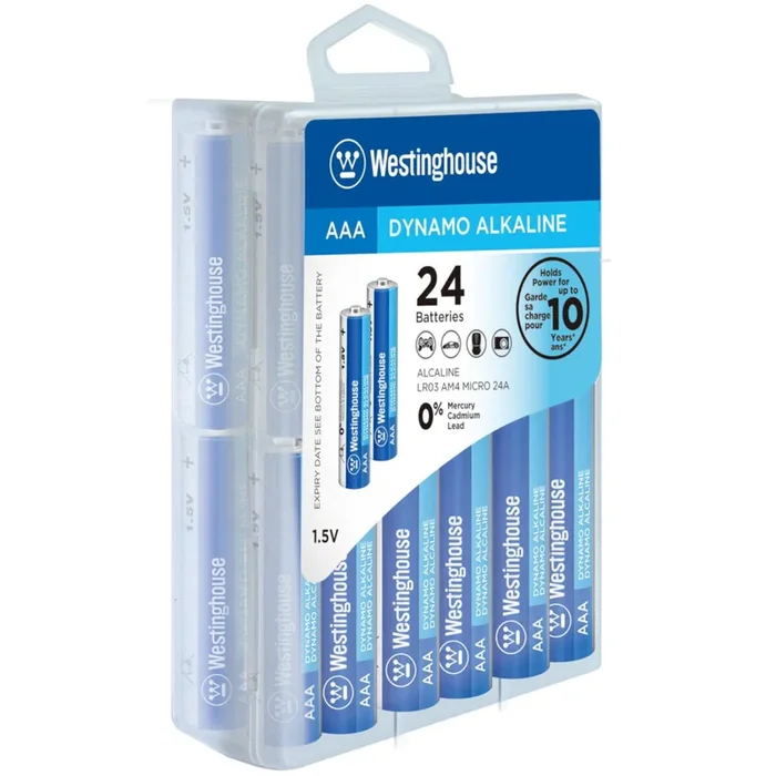 Westinghouse AAA Alkaline Batteries, Blue, 24-Pack