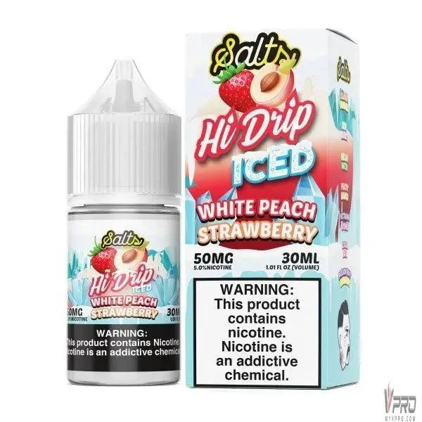 White Peach Strawberry Iced – Hi-Drip Salts 30mL