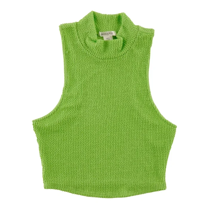 Women’s Mock-Neck Racerback Crop Top