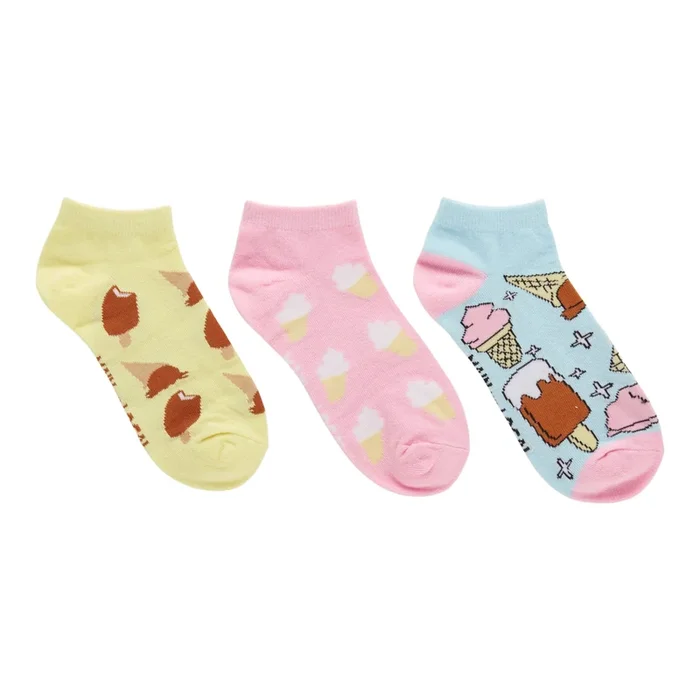 Women’s Novelty Food Ankle Socks, 3-pack