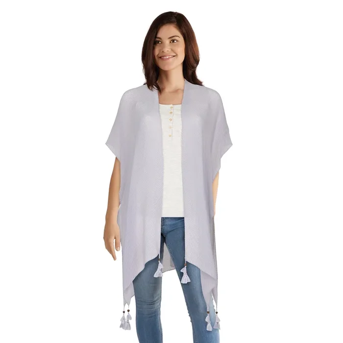 Women’s Solid Ruana With Tassels