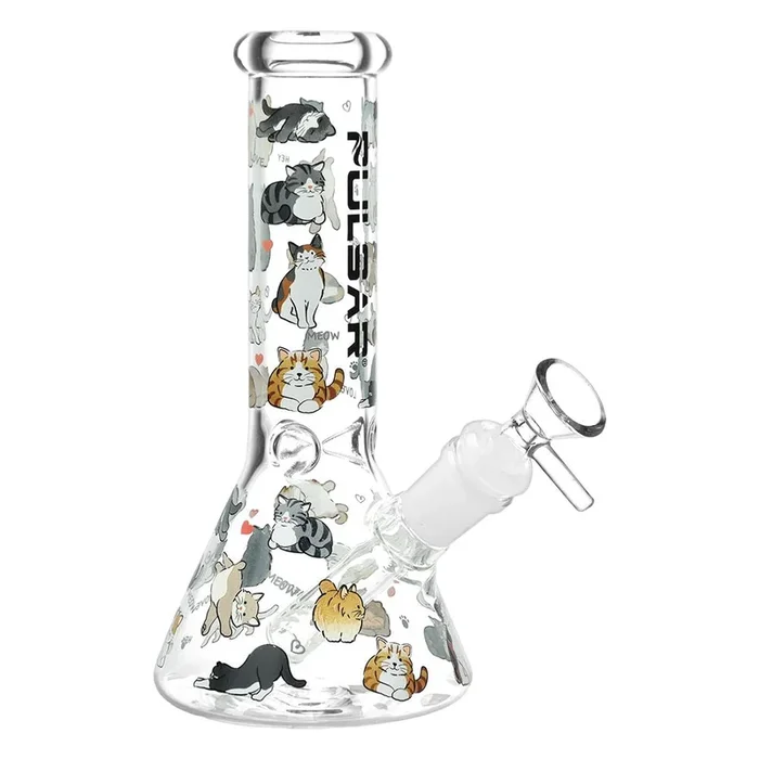 World of Cats Beaker Glass Bong