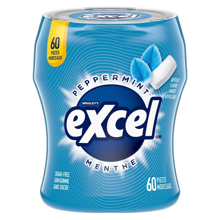 Wrigley’s Excel Peppermint Chewing Gum, 60-Pack