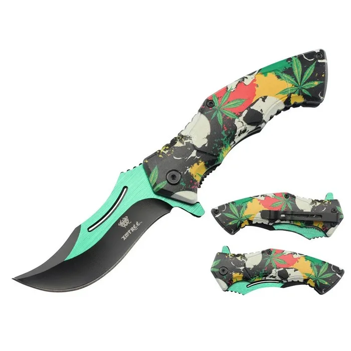 Xtreme – 8.07″ Kush Skull Foldable Pocket Knife