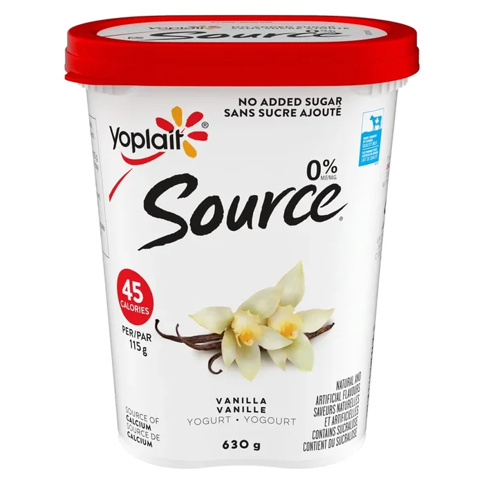 Yoplait Source Yogurt Vanilla 0% M.F., 630 g