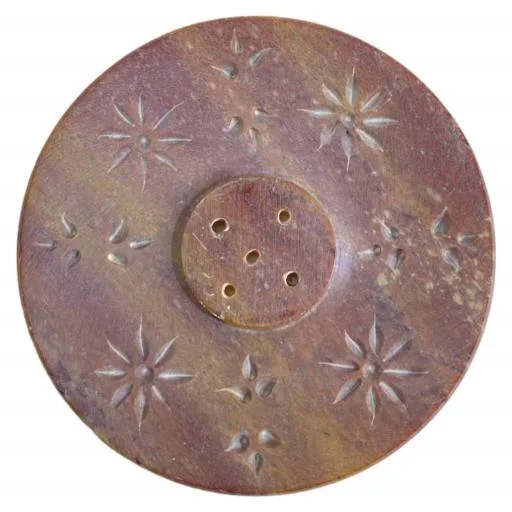 ZenN – Natural Soapstone Star Pattern Round Ash Catcher,